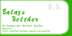 balazs welther business card